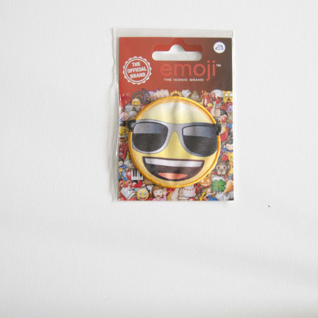 Emoji Smiley m/solbriller strygemærke Ø 6,5 cm
