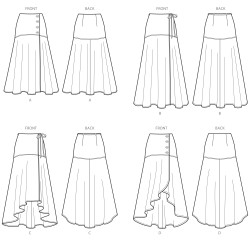 Slå-om nederdel også plusmode  snitmønster Simplicity 8958