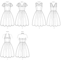 Voksen kostume Rackabilly kjole også plusmode  Simplicity snitmønster 8979