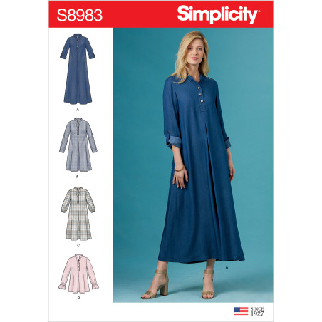 Kjole og tunika m/vidde Simplicity snitmønster 8983