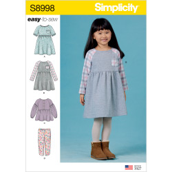 Pige kjole Simplicity snitmønster 8998 easy