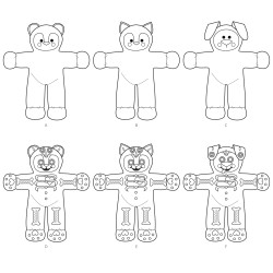 Tøjdyr hund kat og bamse Simplicity snitmønster 8968 os