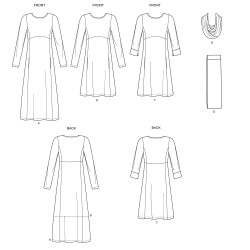 Dame kjole og tørklæde New look snitmønster 6632