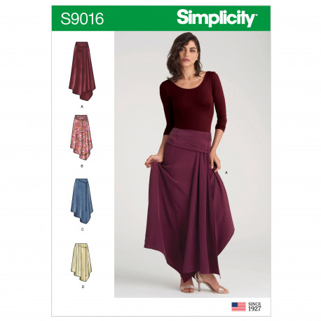 Asymetrisk nederdel også plusmode Simplicity snitmønster 9016