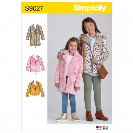 Pige frakke og jakke Simplicity snitmønster 9027