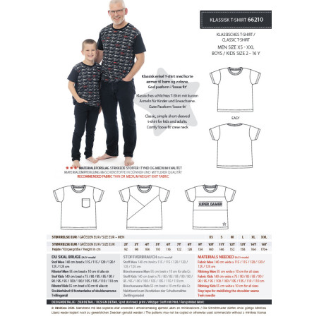 Klassisk t-shirt Minikrea snitmønster 66210