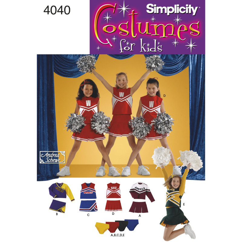 Cheerleader Outfit kostume snitmønster simplicity 4040