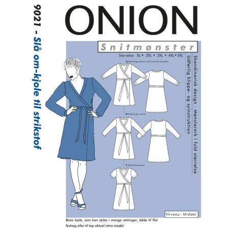 Slå om-kjole  plusmode Onion snitmønster 9021