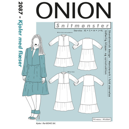 Kjole m/flæser Onion snitmønster
