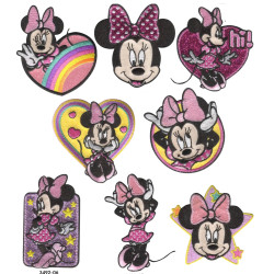 Minnie Mouse broderet strygemærke  7x4,5 cm