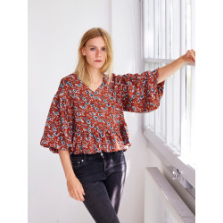 Peplun top og kjole m/ballonærmer