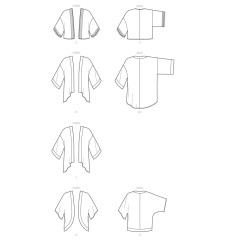 Kimono Jakke 4 varianter snitmønster 9124 Simplicity  easy