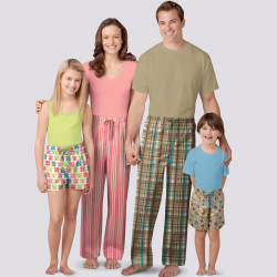 Pyjamasbukser voksen / barn  snitmønstre