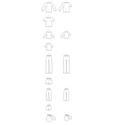 Hjemmesæt pyjamas far  /søn Snitmønster 9128 Simplicity 