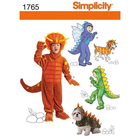 Dinosaurusdragt, kostume, til børn og små hunde str:3-8 år