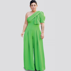 Jumpsuit m/en skulder snitmønster 9142 Simplicity også plusmode