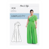 Jumpsuit m/en skulder snitmønster 9142 Simplicity også plusmode