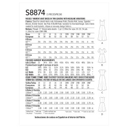 Kjole også plusmode snitmønster Simplicity 8874