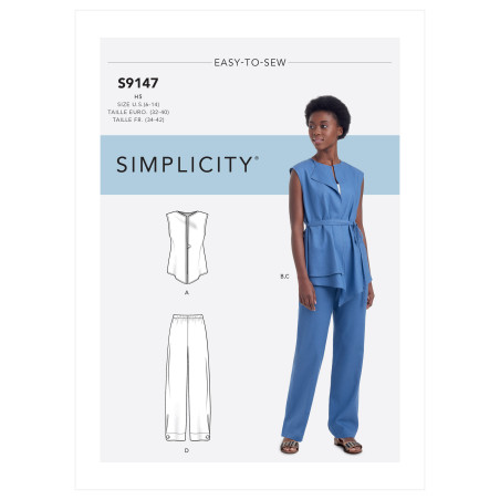 Bukser og bluse  også plusmode snitmønster 9147 Simplicity