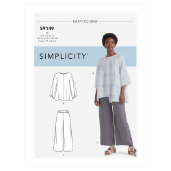 Bluse og bukser også plusmode snitmønster 9149 Simplicity