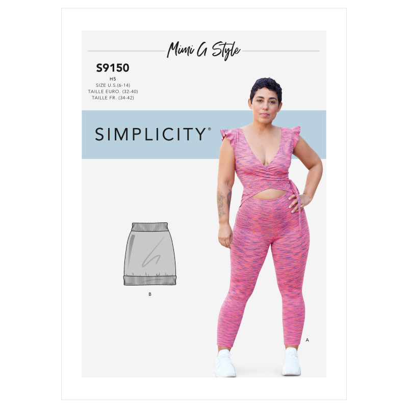Jumpsuit og nederdel også plusmode snitmønster 9150 Simplicity