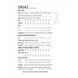 Herre bukser snitmønster 9043 Simplicity