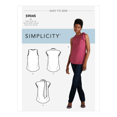 Bluse snitmønster 9045 Simplicity