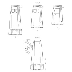 Slå-om nederdel  m/lommer snitmønster easy 9049 Simplicity