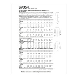 Pigetøj Storskjorte og leggings snitmønster 9054 Simplicity