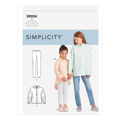 Pigetøj Storskjorte og leggings snitmønster 9054 Simplicity