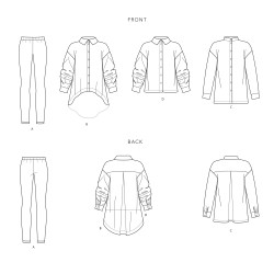 Pigetøj Storskjorte og leggings snitmønster 9054 Simplicity