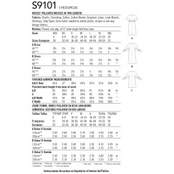 Kjole m/bælte snitmønster 9101 Simplicity