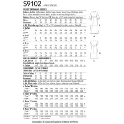 Kaftan m/knapper også plusmode  snitmønster 9102 Simplicity