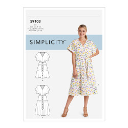 Kjole med lommer snitmønster 9103 Simplicity