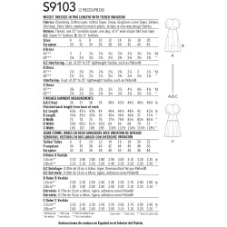 Kjole med lommer snitmønster 9103 Simplicity