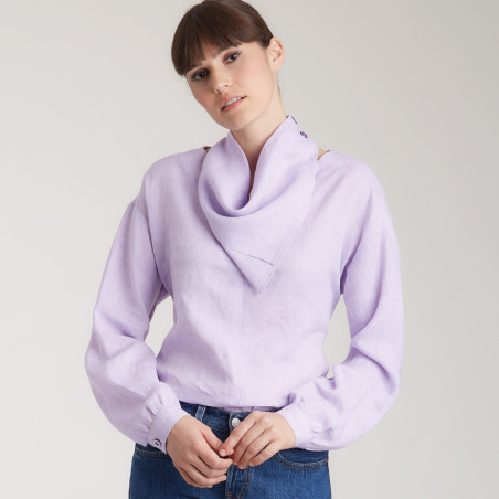 Bluse m/tørklæde snitmønster 9108 Simplicity