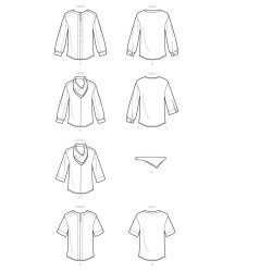 Bluse m/tørklæde snitmønster 9108 Simplicity