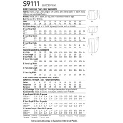 Slå-om nederdel og bukser også plusmode  snitmønster 9111 Simplicity