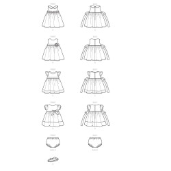 Babykjole og hårbånd snitmønster easy 9117 Simplicity