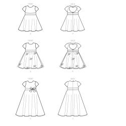 Pigekjole m/hjerte ryg snitmønster 9119 Simplicity