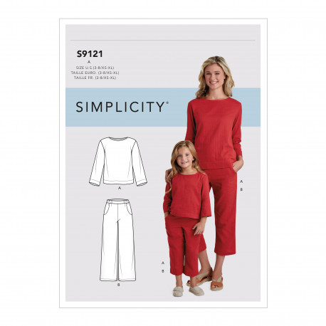Bukser og bluse til mor og barn snitmønster 9121 Simplicity