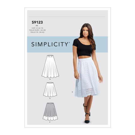 Nederdel snitmønster 9123 Simplicity