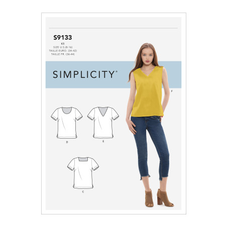 Bluse også plusmode  snitmønster 9133 Simplicity