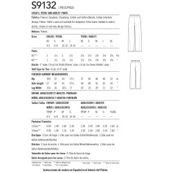 Hyggebukser til familien snitmønster easy 9132 Simplicity