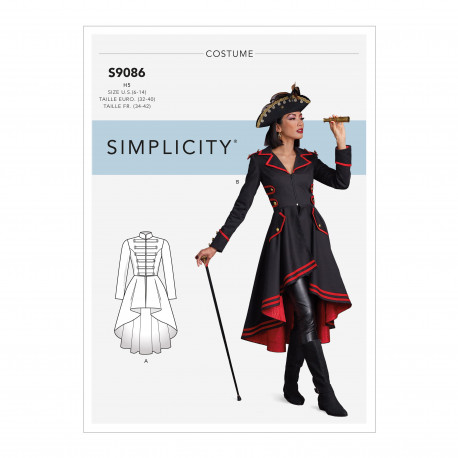  Viktoriansk frakke voksen kostume snitmønster 9086 Simplicity