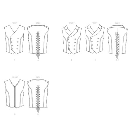 Herre vest voksen kostume snitmønster 9087 Simplicity