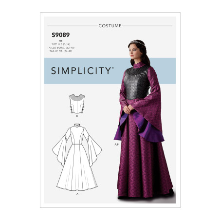 Fantasi kostume voksen snitmønster 9089 Simplicity