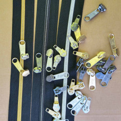 6mm glider i metal farver til 6mm spirallynlås i metermål