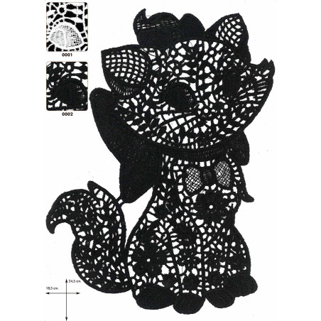 Hæklet kat til påsyning  18x24 cm