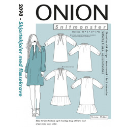 Skjortekjole m/flæsekrave Onion snitmønster 2090